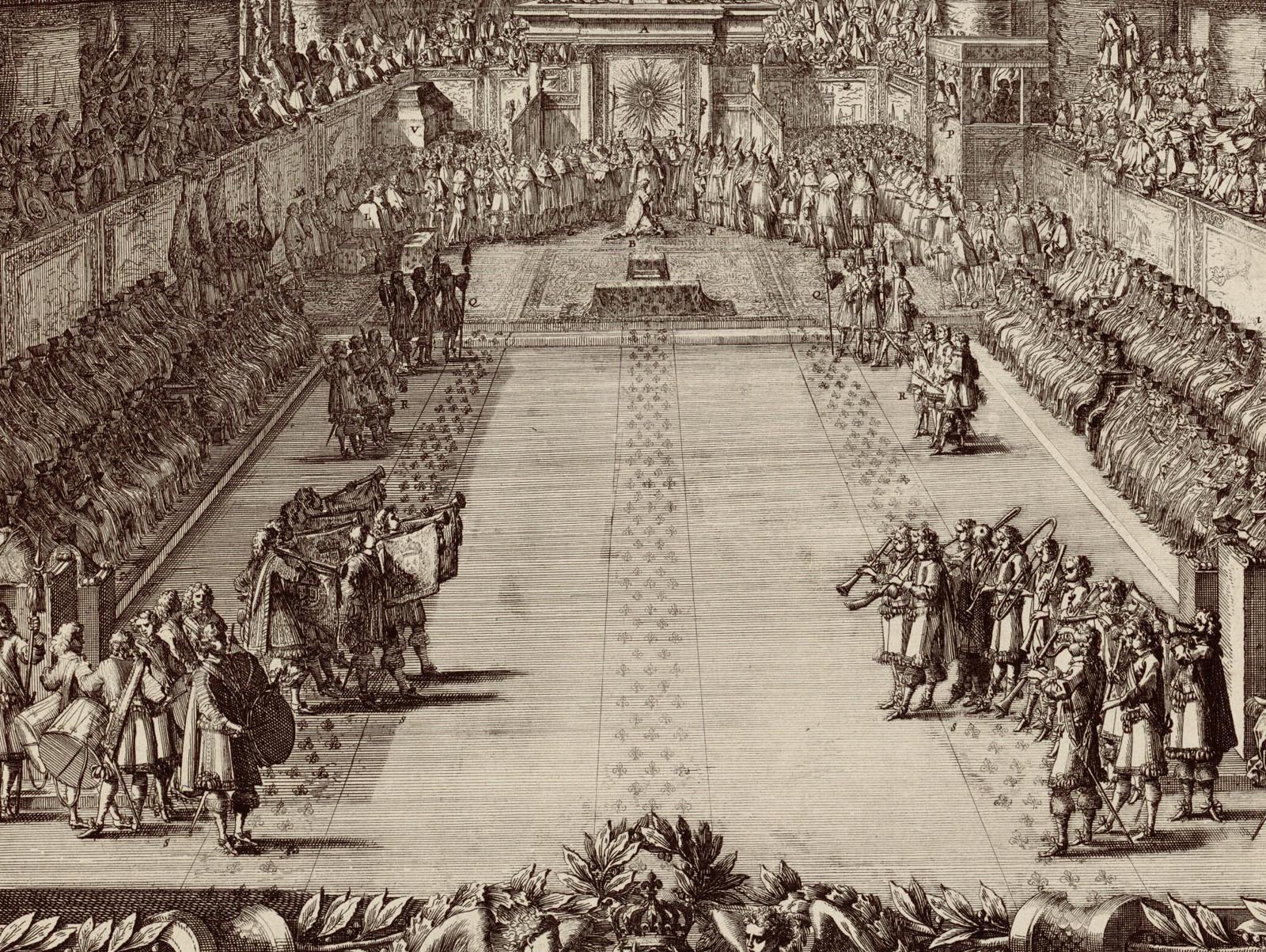 Représentation du sacre de Louis XIV dans la cathédrale de Reims en 1654