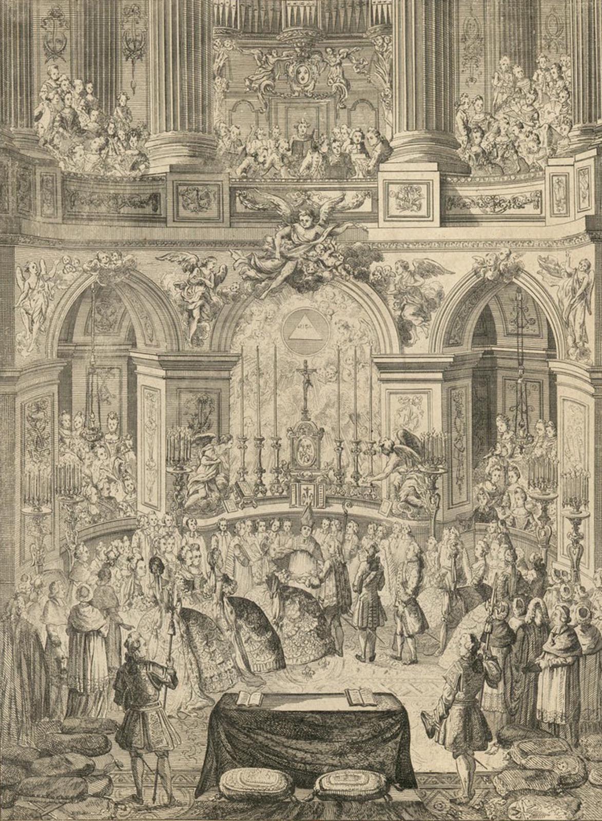 Cérémonie de Mariage du Dauphin Louis Auguste et de l'archiduchesse Marie-Antoinette à la chapelle royale de Versailles