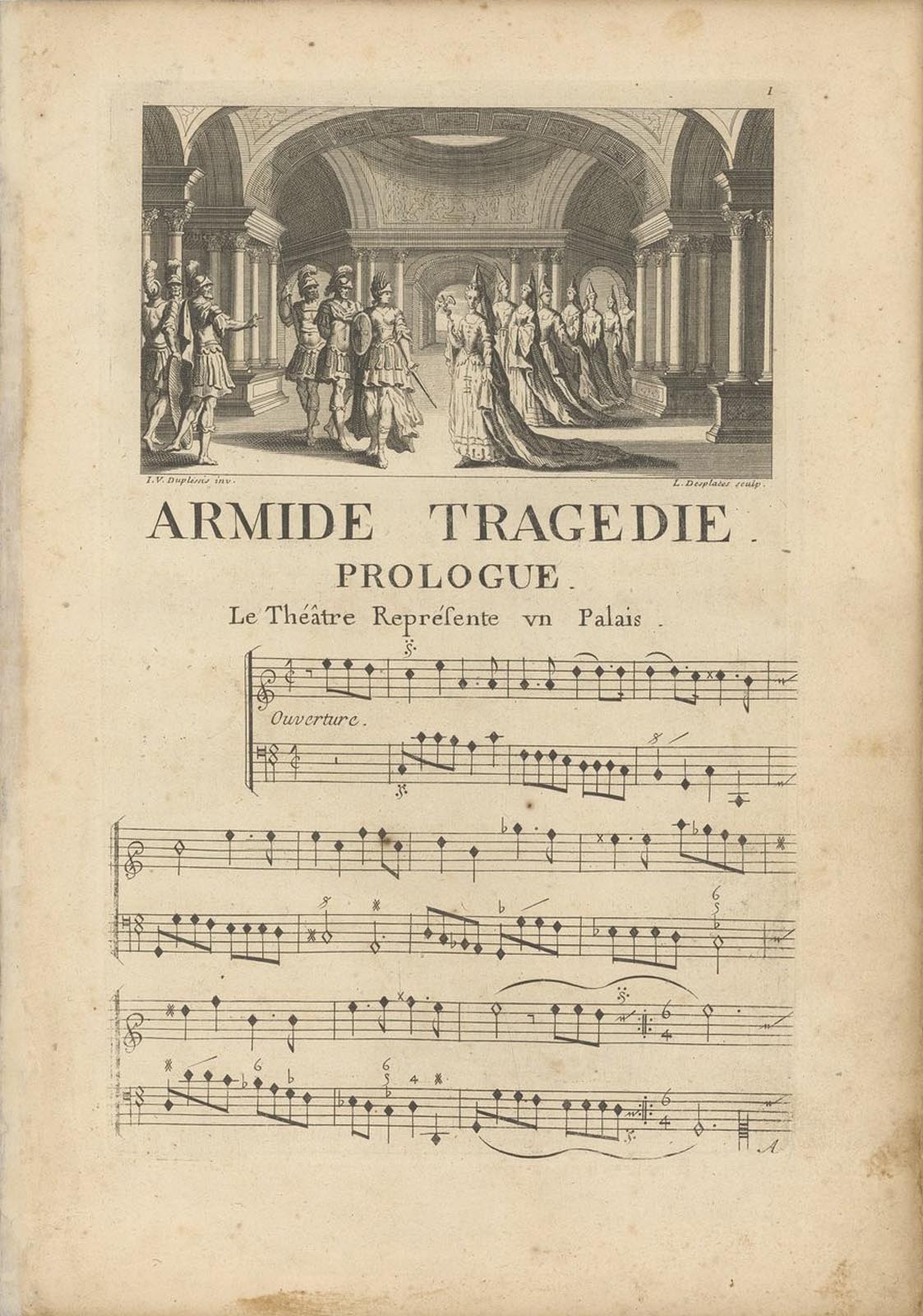 Partition du prologue de l'opéra Armide de Jean-Baptiste Lully