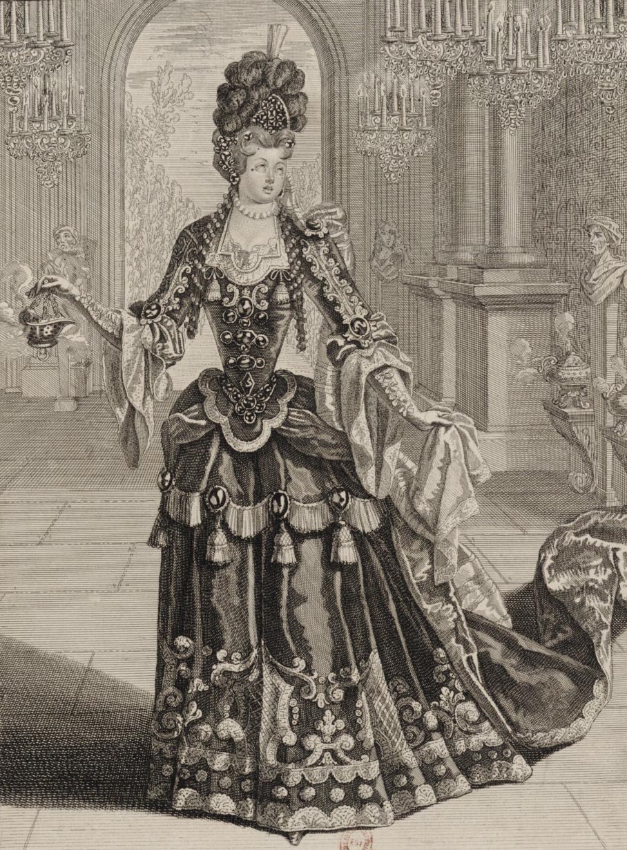 Gravure représentant Mlle Desmatins, actrice chantante à l'opéra