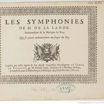 Symphonies pour les soupers du roi